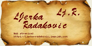 LJerka Radaković vizit kartica